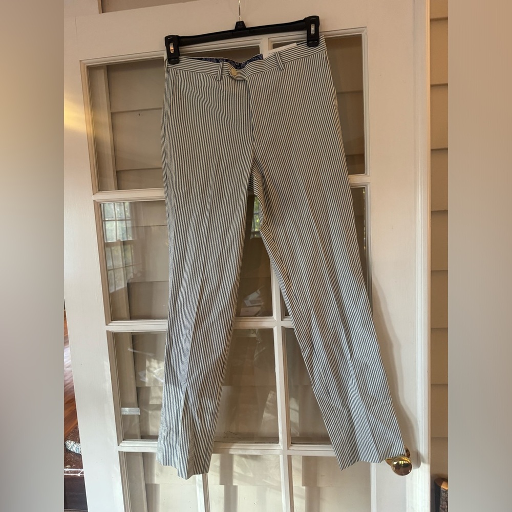 Ralph Lauren Kids Blue & White Seersucker Suit Trousers | Boys Size 20 | Cotton - Picture 2 of 5
